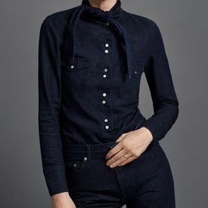Zara Heritage Denim Button Up Shirt NWT